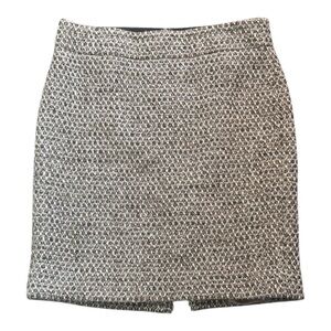 J. Crew Wool Blend Tweed Textured Mini Pencil‎ Skirt Slit Size 10 Work Party